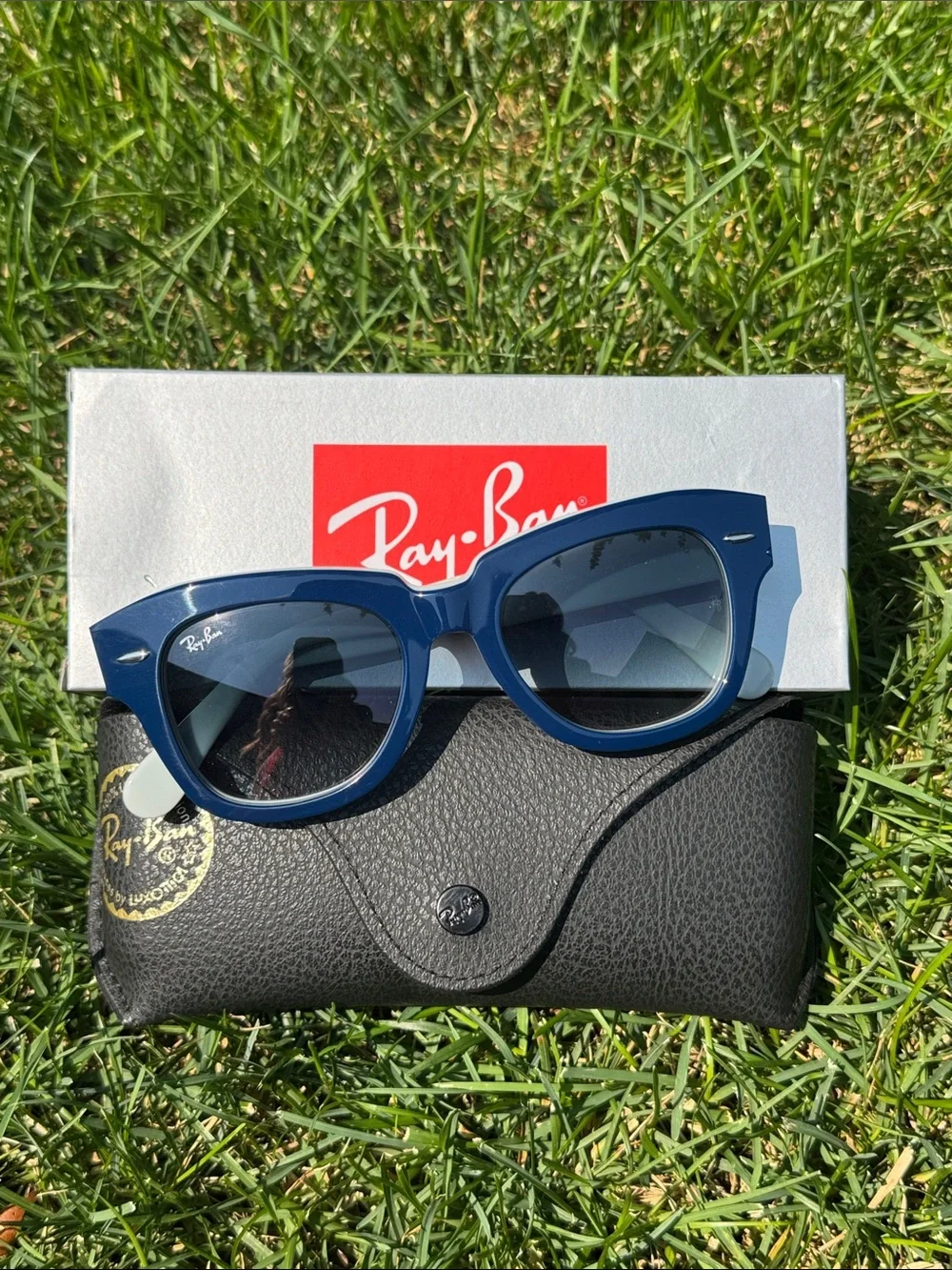 ✨Authentic Ray-Ban Blue State Street Sunglasses with Gradient Blue Lenses